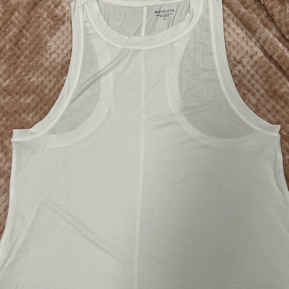 Athleta White High-Low Racerback Tank - Picture 3 of 5
